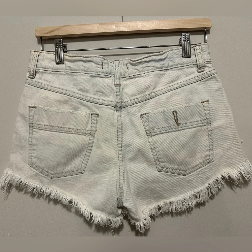 Free People Light Blue Cut Off Jean Shorts Size 26